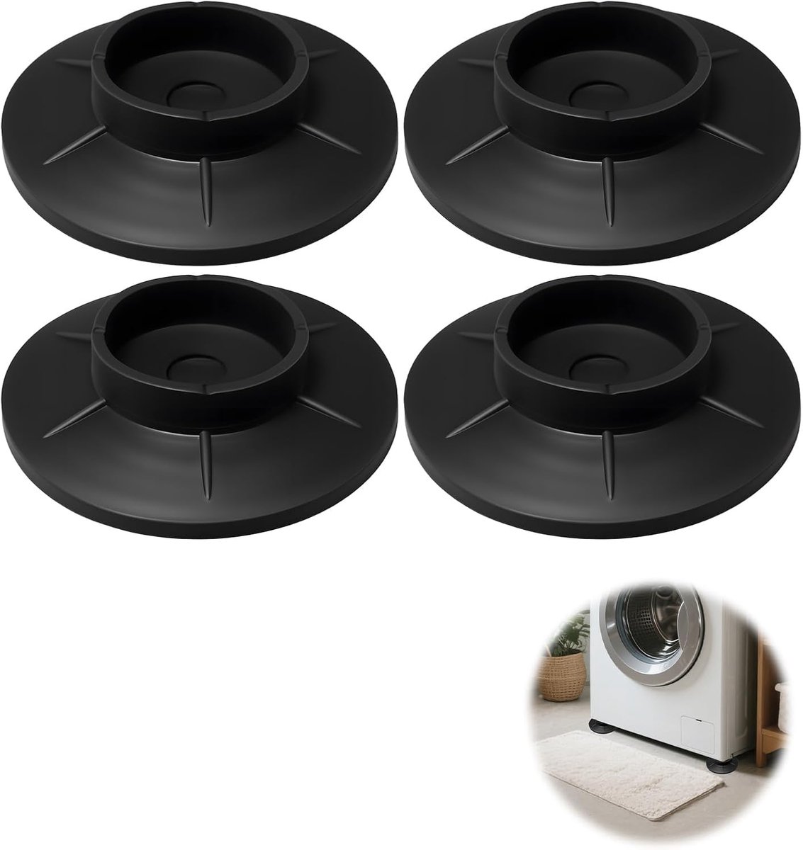 Vibratiedempers 4 Stuks - Rubber - Antislip - Beschermt vloeren en apparaten - ShopVlot