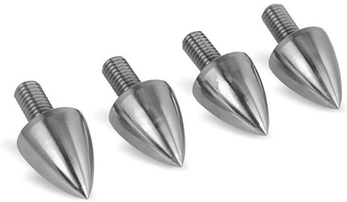 Luidsprekerspikes - Ondersteuning voor boxen - Audioverbetering - Roestvrij staal - M8 - 25 mm - Zilver