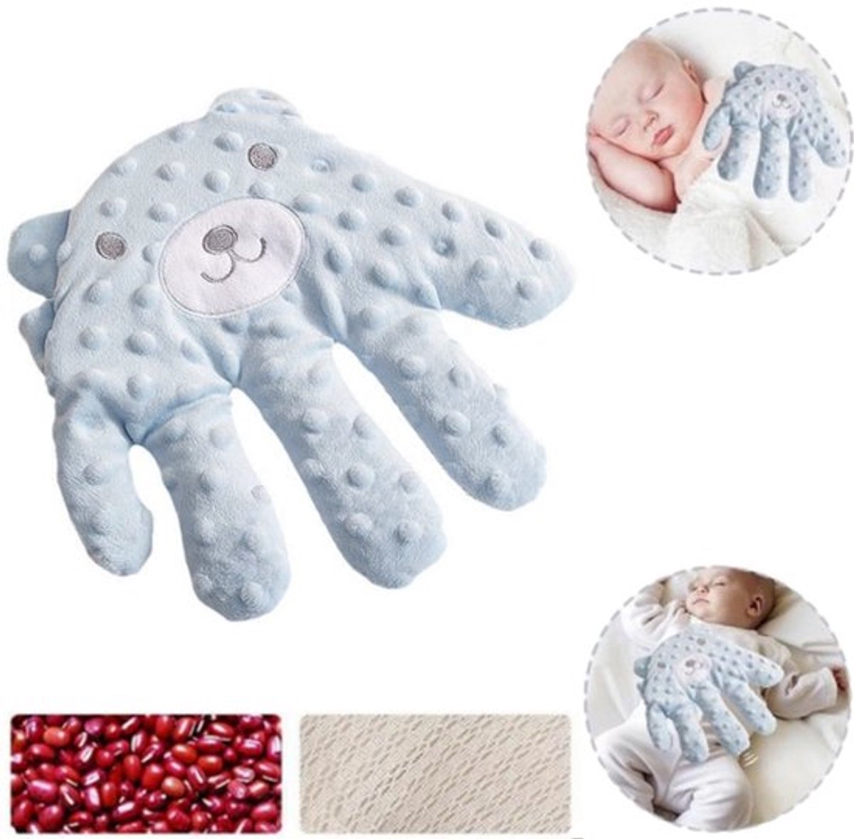 1 stuk - Baby Soothing Palm Pad - Baby Sleep Pat - Soothing Palm Pad Artifact - Elektrisch Baby Hand Sleep Soothing Pillow - Blauw - 24*25cm - Geschikt voor pasgeborenen