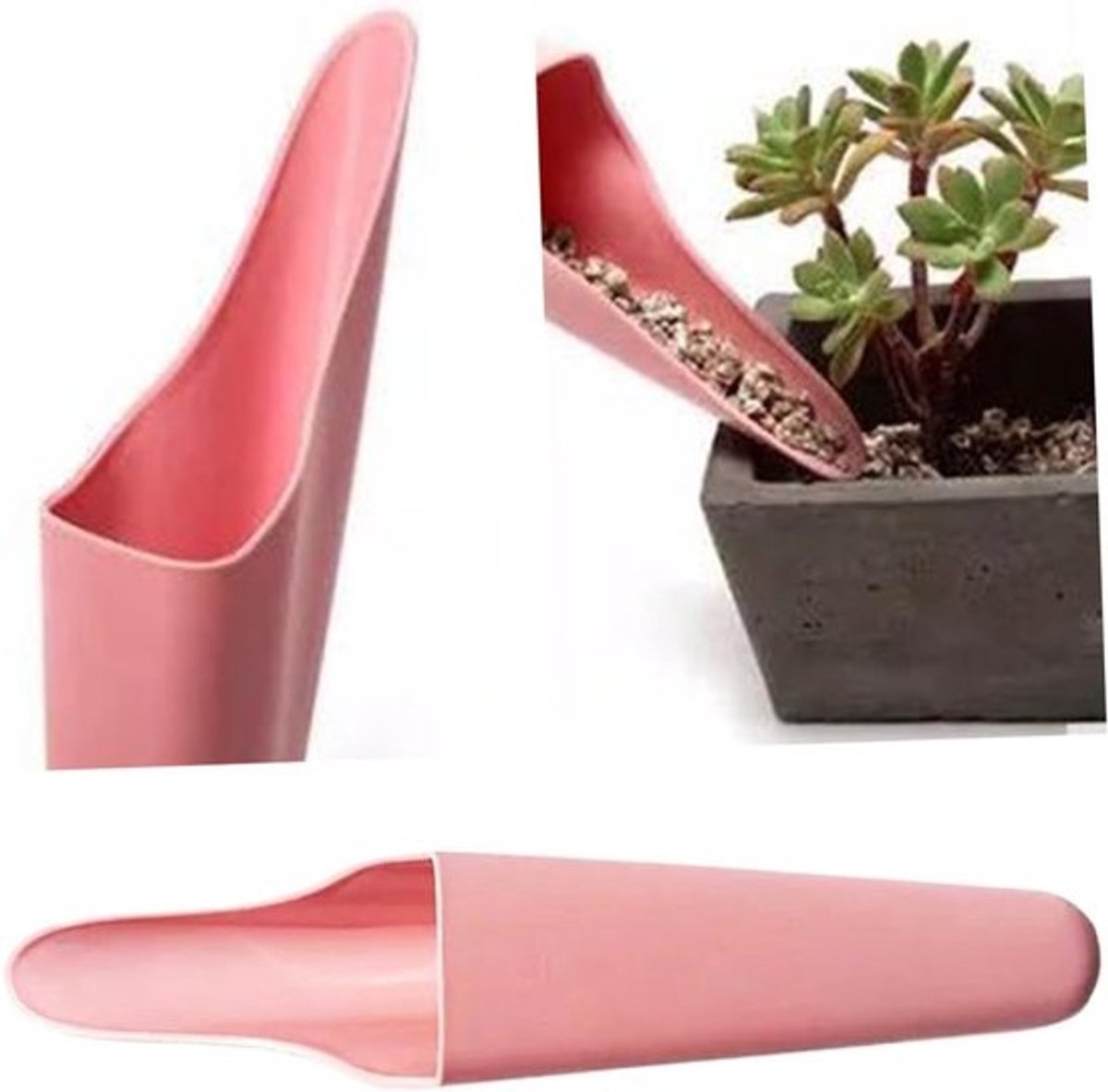 Miniatuur tuinschepje - Kleine schep - Voor potten en verpotten - Lichtgewicht kunststof - 23 cm - Roze