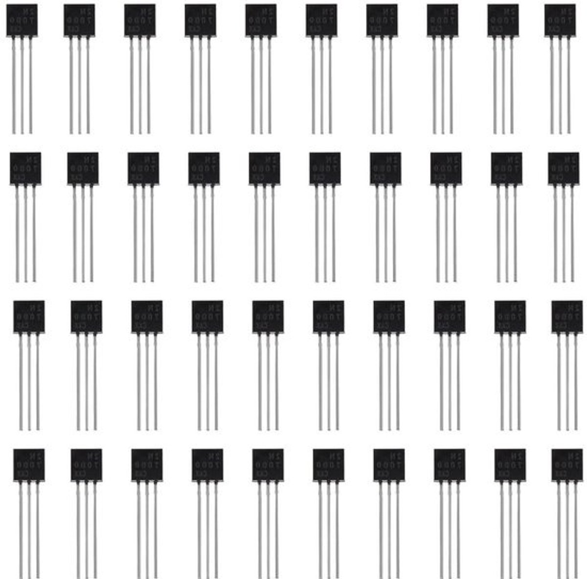 N-kanaal-MOSFET-transistor - 2N7000-transistor - voor elektronische schakelingen - ESD-beoordeeld - 100 stuks - niet gespecificeerd