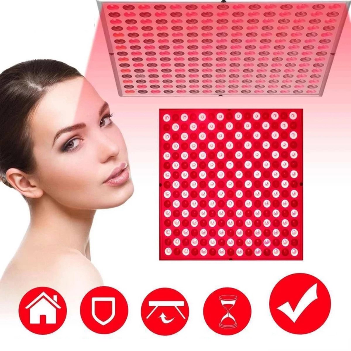 660nm & 850nm En 225 SMD-Leds – Infrarood Lichttherapielamp Met Reflector – 45W Roodlichttherapie Voor Huid, Pijnverlichting En Bloedsomloop – Voor Thuis, Salon En Kliniek
