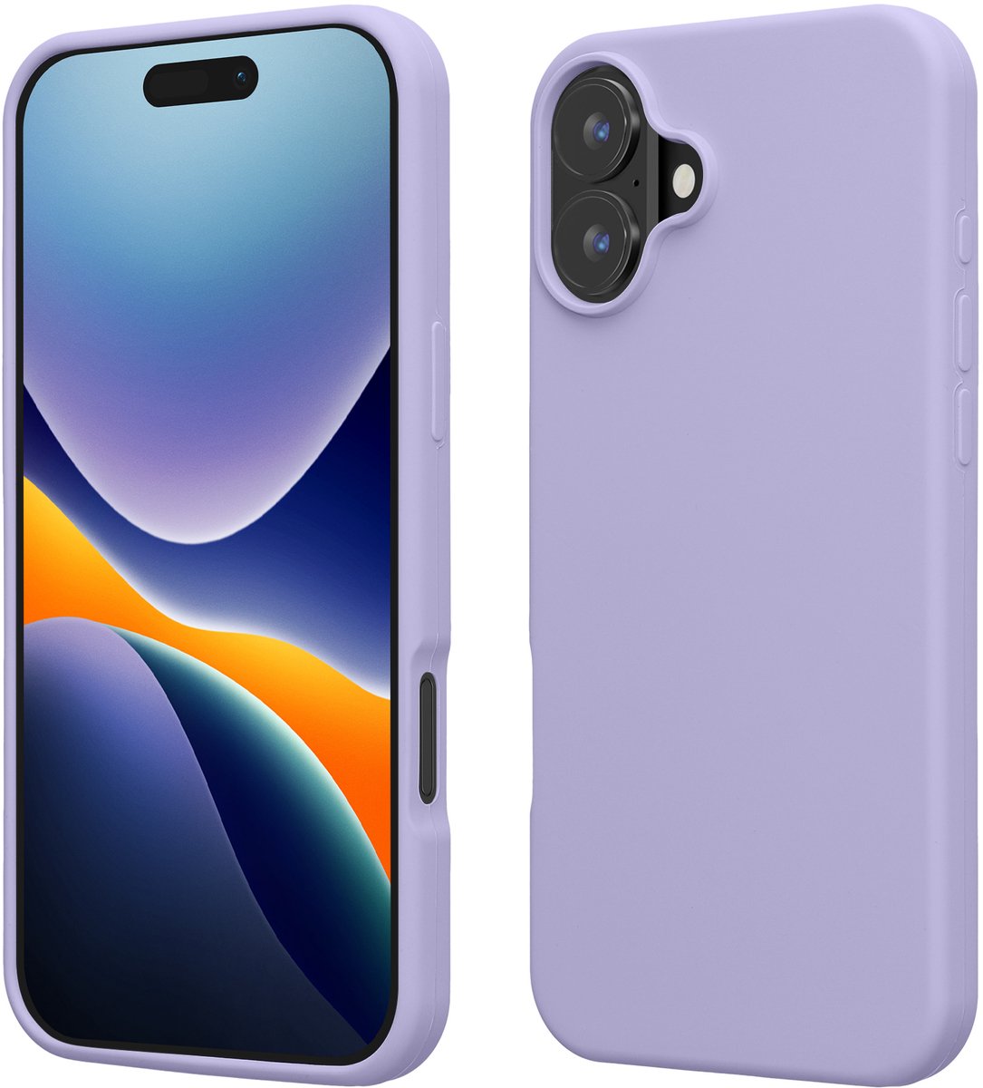 kwmobile telefoonhoesje geschikt voor Apple iPhone 16 - Hoesje met siliconen coating - Smartphone case in lavendel