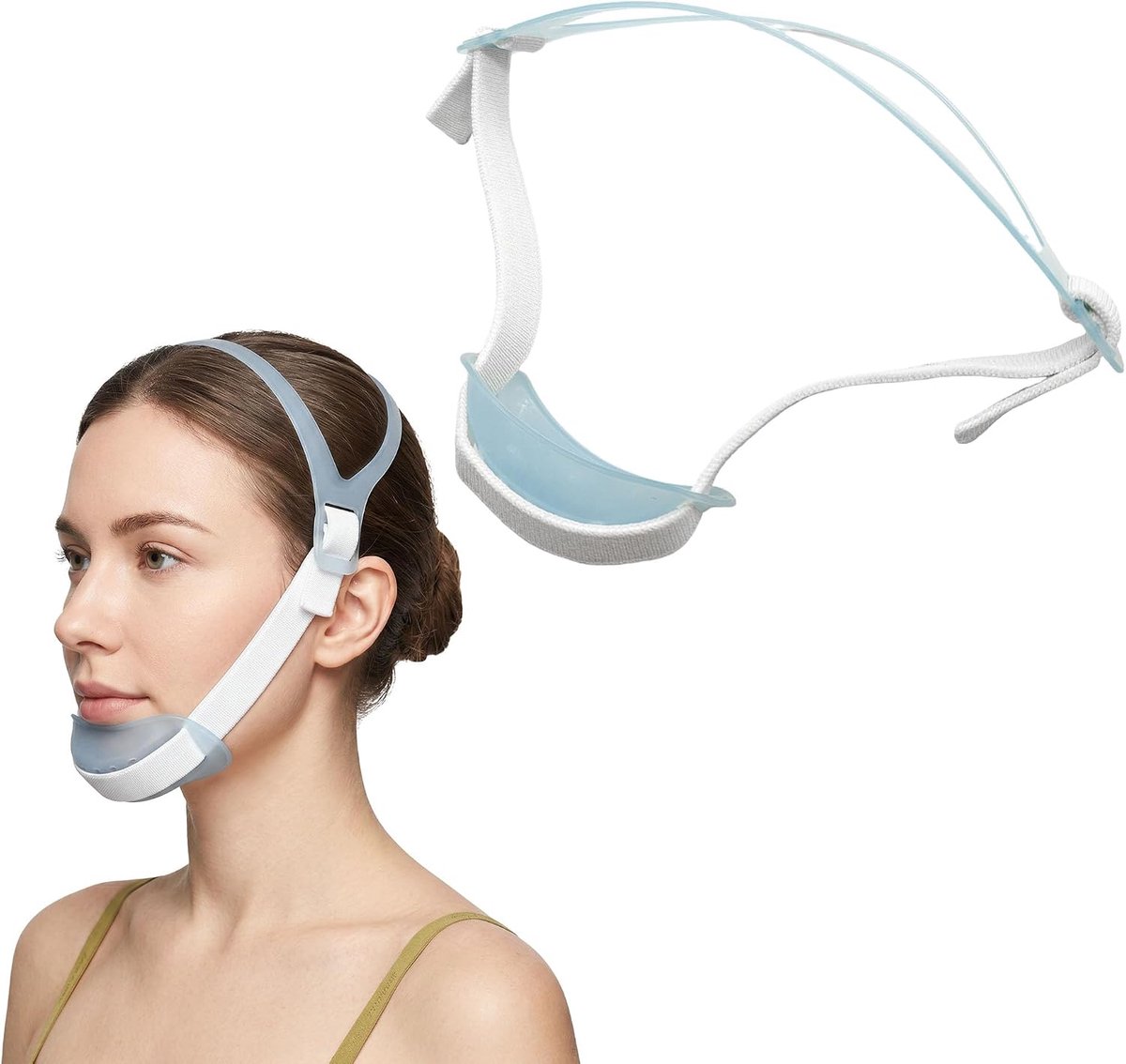 Snoring Chin Support Anti-Snoring Chin Strap 65 cm Adjustable Double Fixation for Men and Women to Reduce Snoring and - ShopVlot