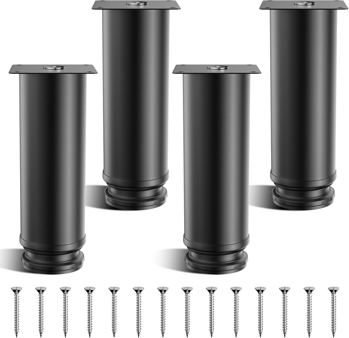 Pack of 4 15 cm Furniture Legs Adjustable Furniture Legs Height Adjustable Stainless Steel (0-15 mm) Cabinet Legs - ShopVlot