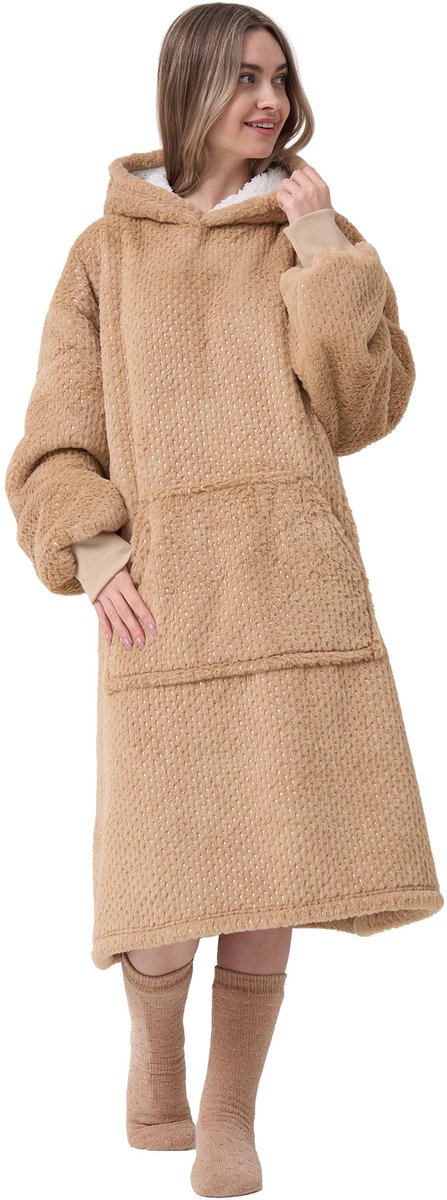 SPARK - hoodie 70x110 cm - oversized hoodie deken - unisex - Hazelnut - bruin