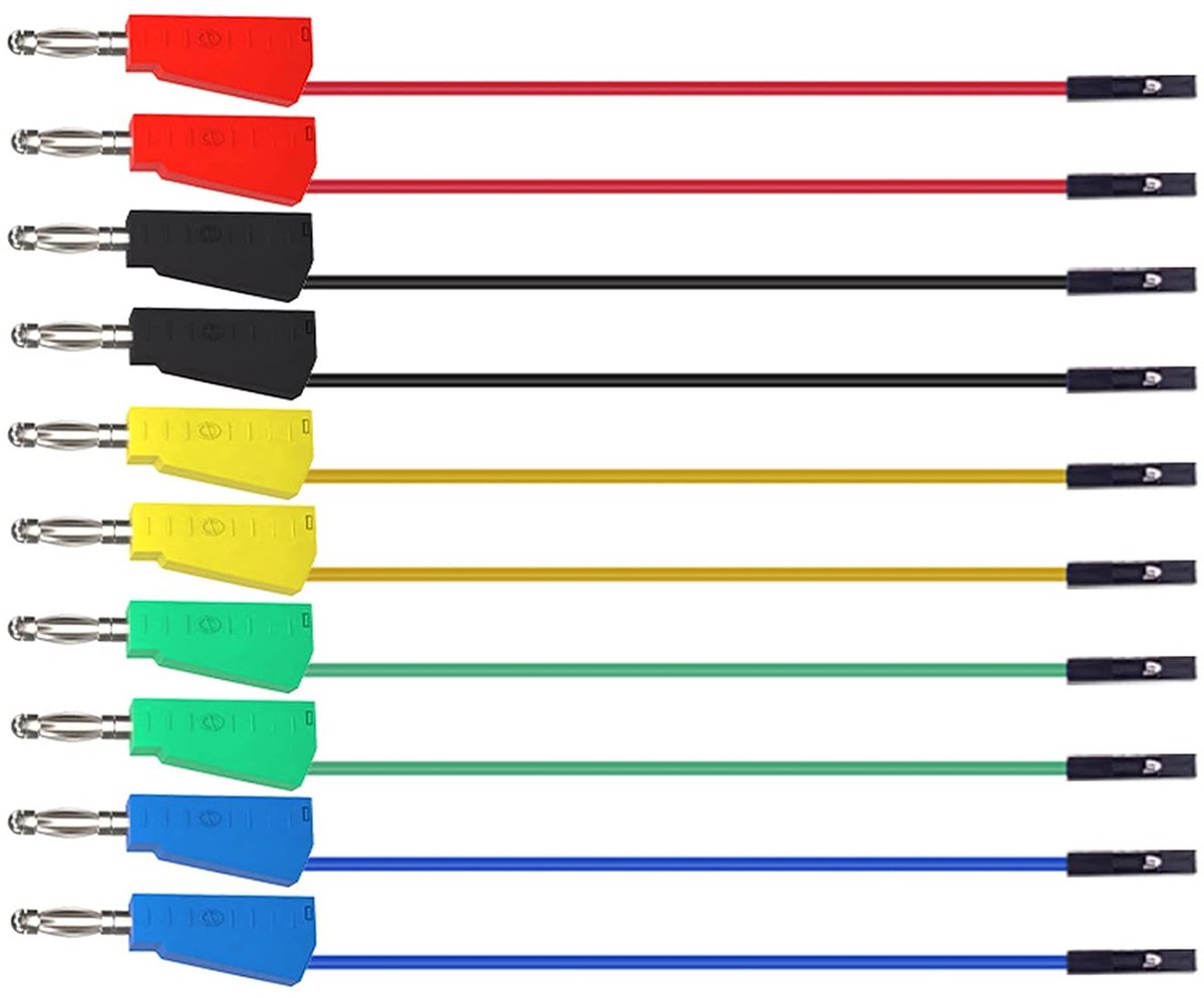 DEWIN 10pcs P1530 Stackable Banana Plugs, Bridge Cables and Soft Flexible Silicone Measuring Cable - ShopVlot