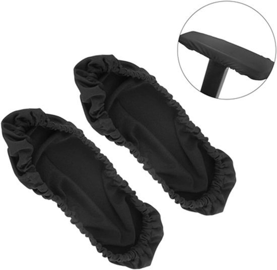 Armleuninghoezen - Voor bureau- en gamestoel - 1 paar - Elastische armleuningbeschermer - Voor stoel - Zwart - Kantoor - Thuis - Comfort — afbeelding 3