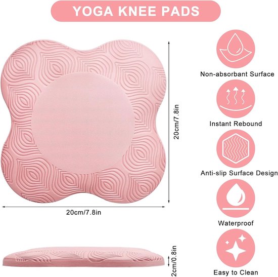 Kniebeschermers voor Yoga, Fitness en Pilates - Set van 2, 20 x 20 cm, Ondersteuning voor Knieën, Polsen en Ellebogen — afbeelding 5