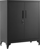 80 x 40 x 100 cm, Zwart, Opbergkast Archiefkast Kantoorkast Garagekast met Slot Metalen Opbergkast met 2 Verstelbare Planken Stevig en Duurzaam Modern en Eenvoudig Design voor Kantoor Studeerkamer Woonkamer Garage Documenten Dossiers Gereedschap