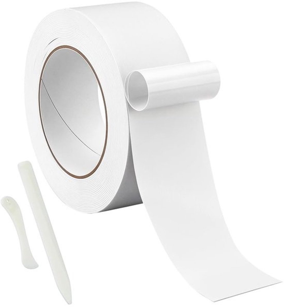 Dubbelzijdig plakband van 20 m - witte stoffen tape met briefopeners - voor kleding, gordijnen en doe-het-zelfreparaties
