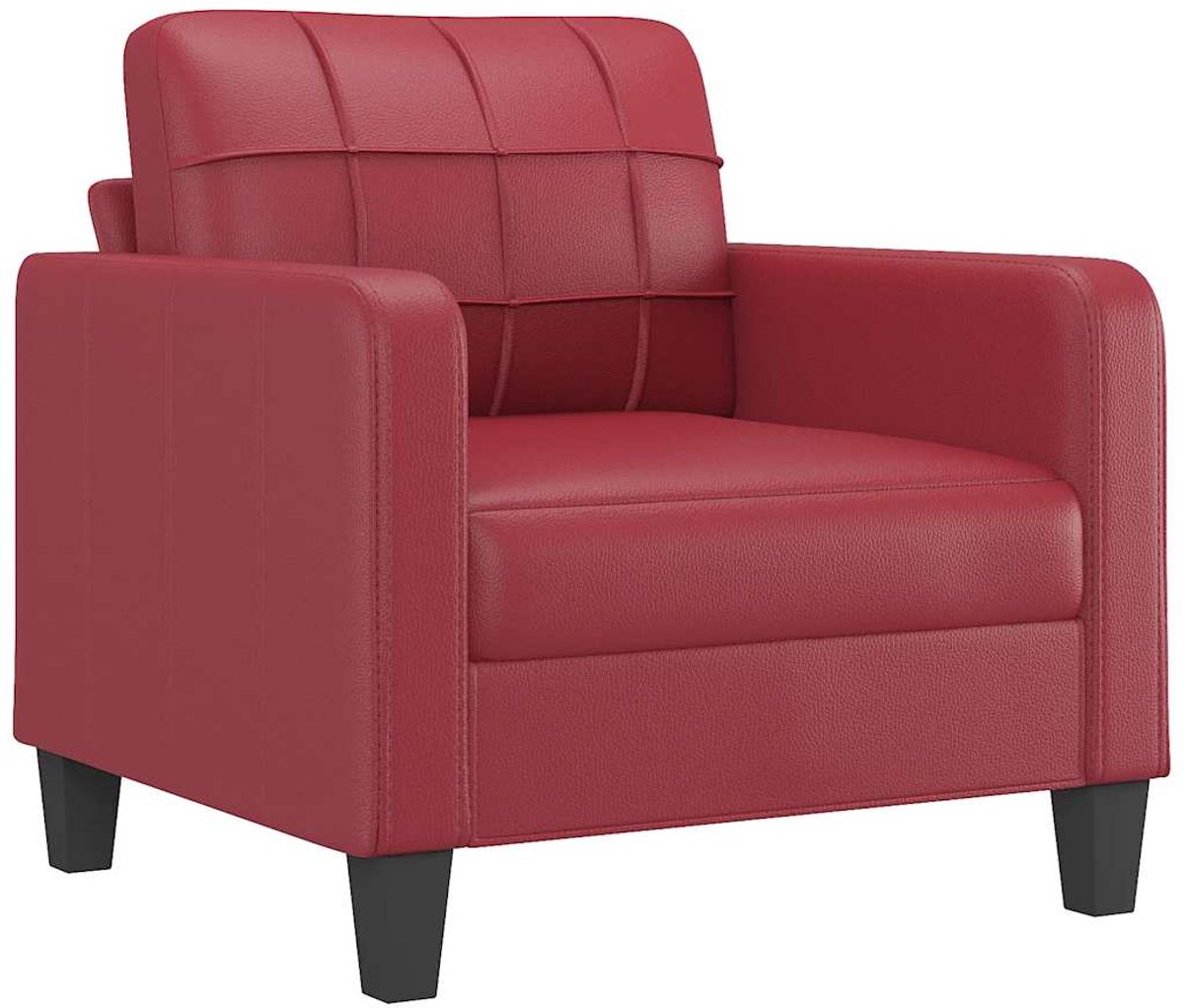 vidaXL Fauteuil - 60 - cm - kunstleer - wijnrood