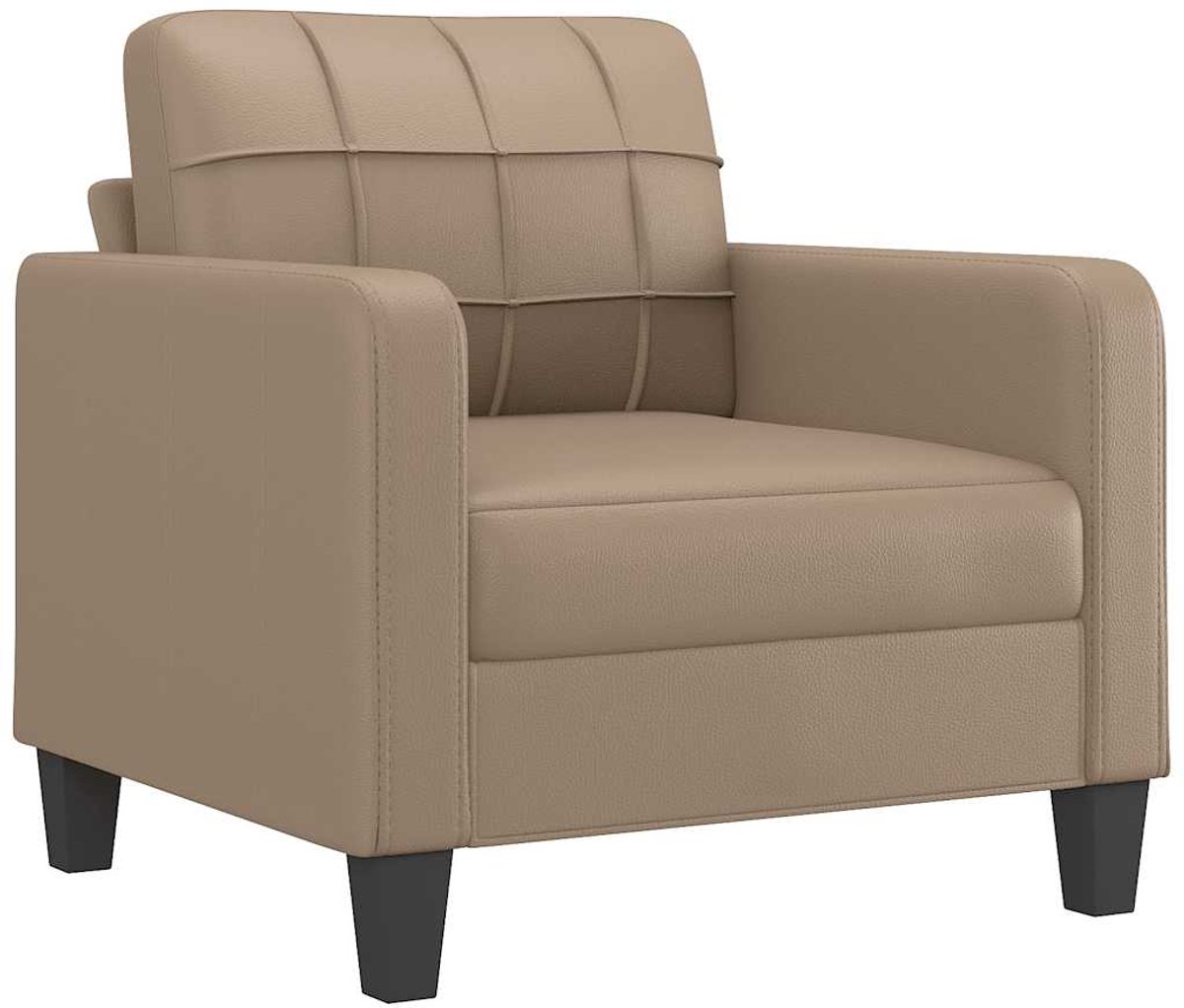 vidaXL - Fauteuil - 60 - cm - kunstleer - cappuccinokleurig