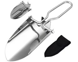 Dailygoods - Aililong vouwbare tuinschop - Mini-handschop van roestvrij staal, vouwbaar met riemzak, voor tuin, bloemenschop, kamperen en buitenactiviteiten