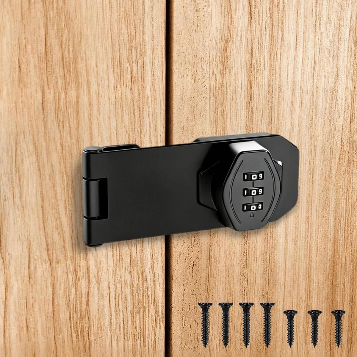 10 cm combinatieslot, schuifdeurslot, kastslot, zwarte zinklegering, robuust kastslot, cijferslot met code, geschikt voor schuifdeuren, tuinkasten en buiten
