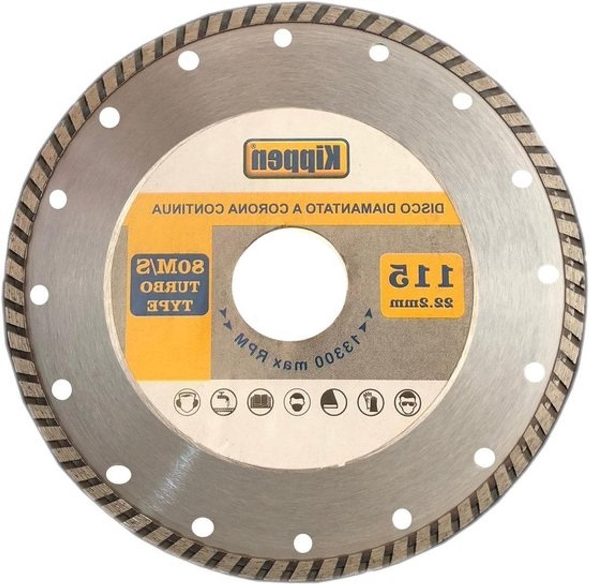 Turbo-diamantschijf - Metaalschijf - Snel snijden - Precisiesnijwerk - 115 mm - Zilver