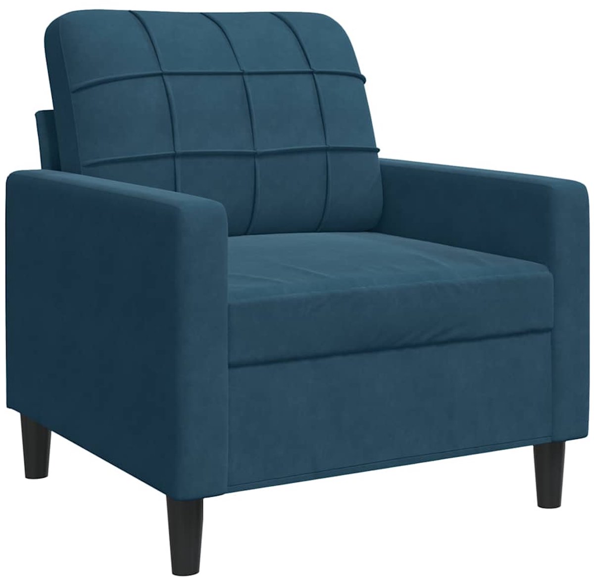 vidaXL Fauteuil - 60 - cm - fluweel - blauw