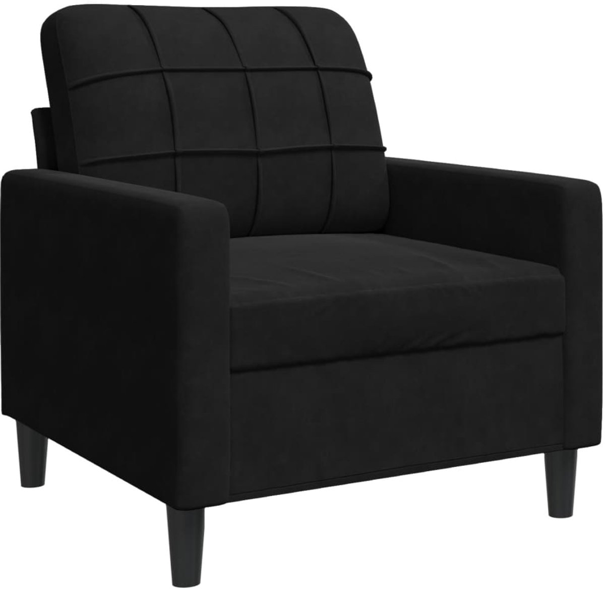 vidaXL Fauteuil - 60 - cm - fluweel - zwart
