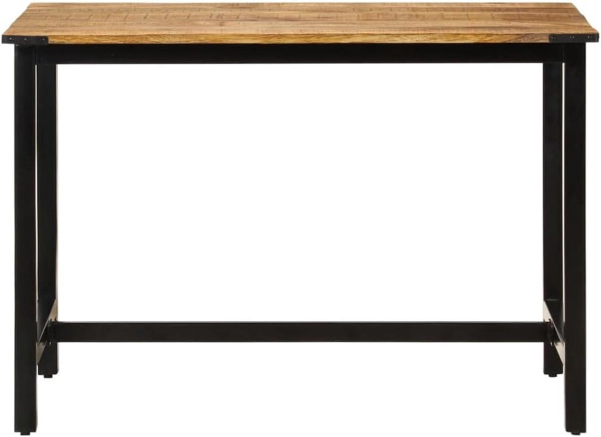 Houten eettafel, 110 x 60 x 76 cm, industriële stijl, gemaakt van massief mangohout, met gepoedercoate ijzeren poten, stabiele houten tafel voor keuken of eetkamer