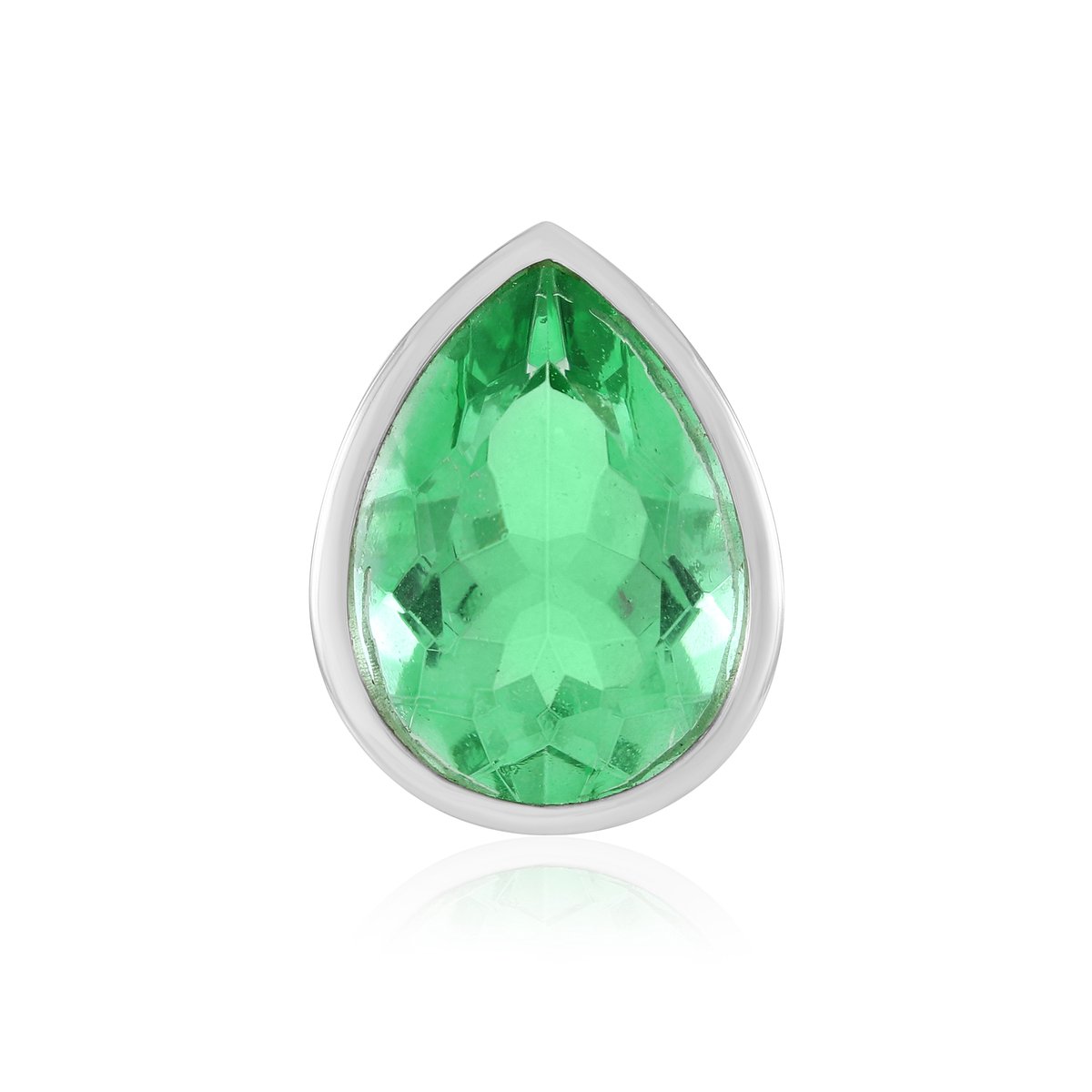 Cavill - Peervormige Hanger 9.92 ct Smaragdgroene Kwarts - 925 Sterling Zilver Platina Geplateerd - Monosono Collectie Sieraden