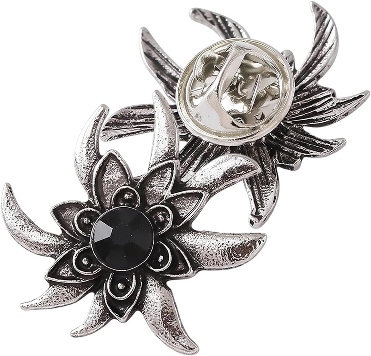 1 stuks edelweiss broche, zwart, hoedspeld, klederdrachtspeld Oktoberfest, stijlvolle hoedbadge & traditionele klederdrachtsieraden voor dirndl en leren broek