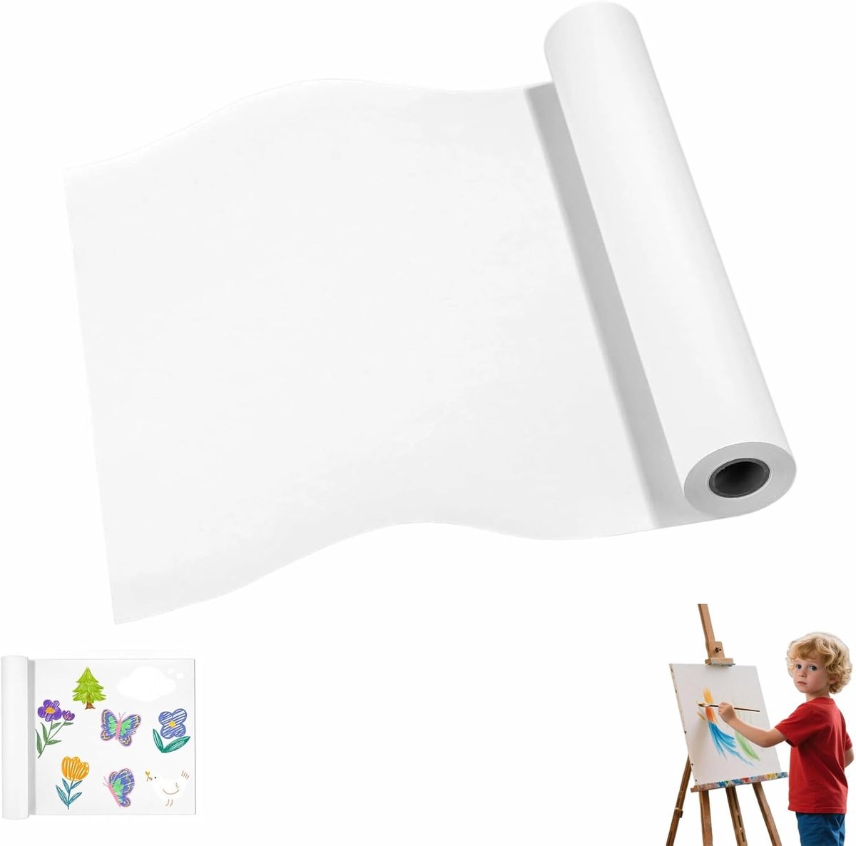 Tekenpapier, wit, 45 cm x 15 m, rol schetspapier