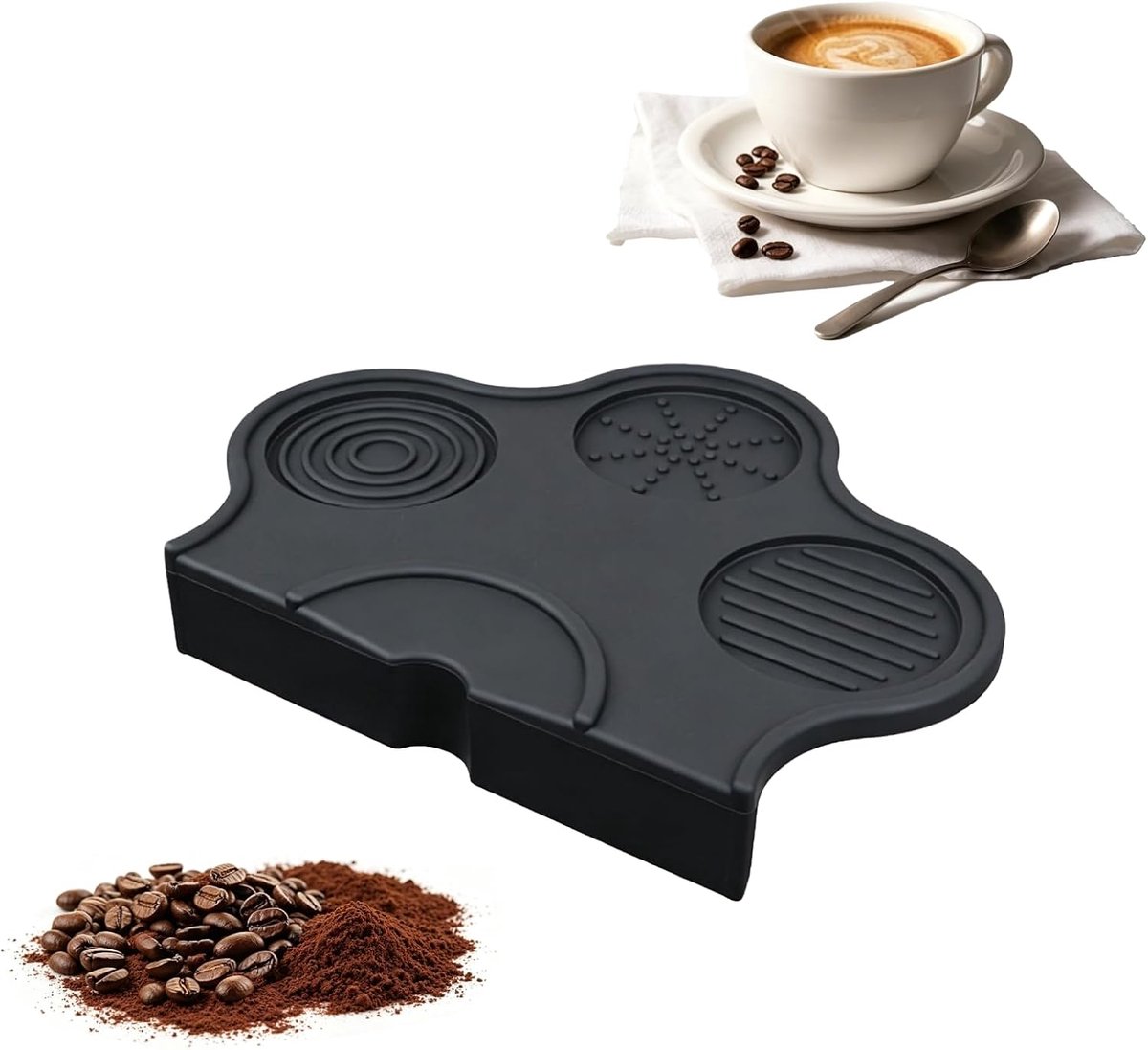 1 siliconen koffieperskussen, handvat gevoerd perskussen (M, ovaal)