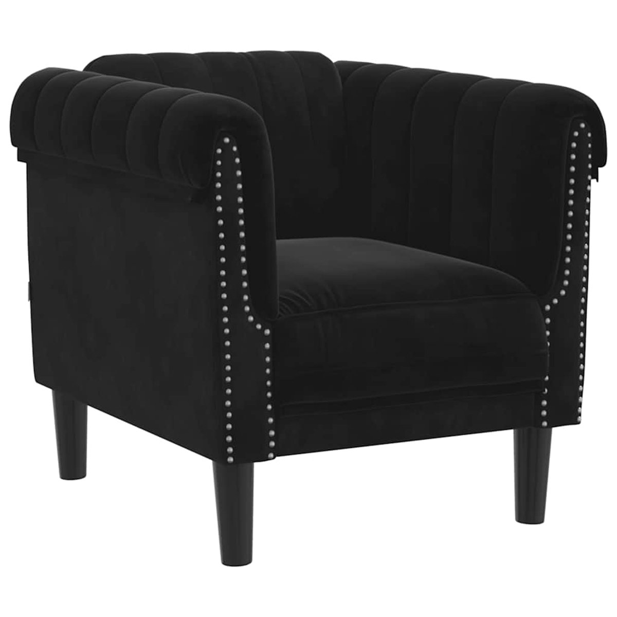 vidaXL Fauteuil - fluweel - zwart