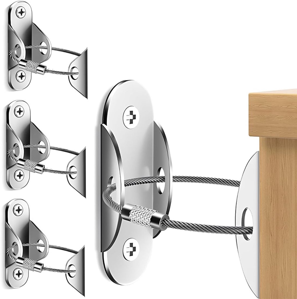 4 x meubelriemen, kantelbescherming, veiligheidsanker voor meubels, bescherming voor baby's en huisdieren, thuis