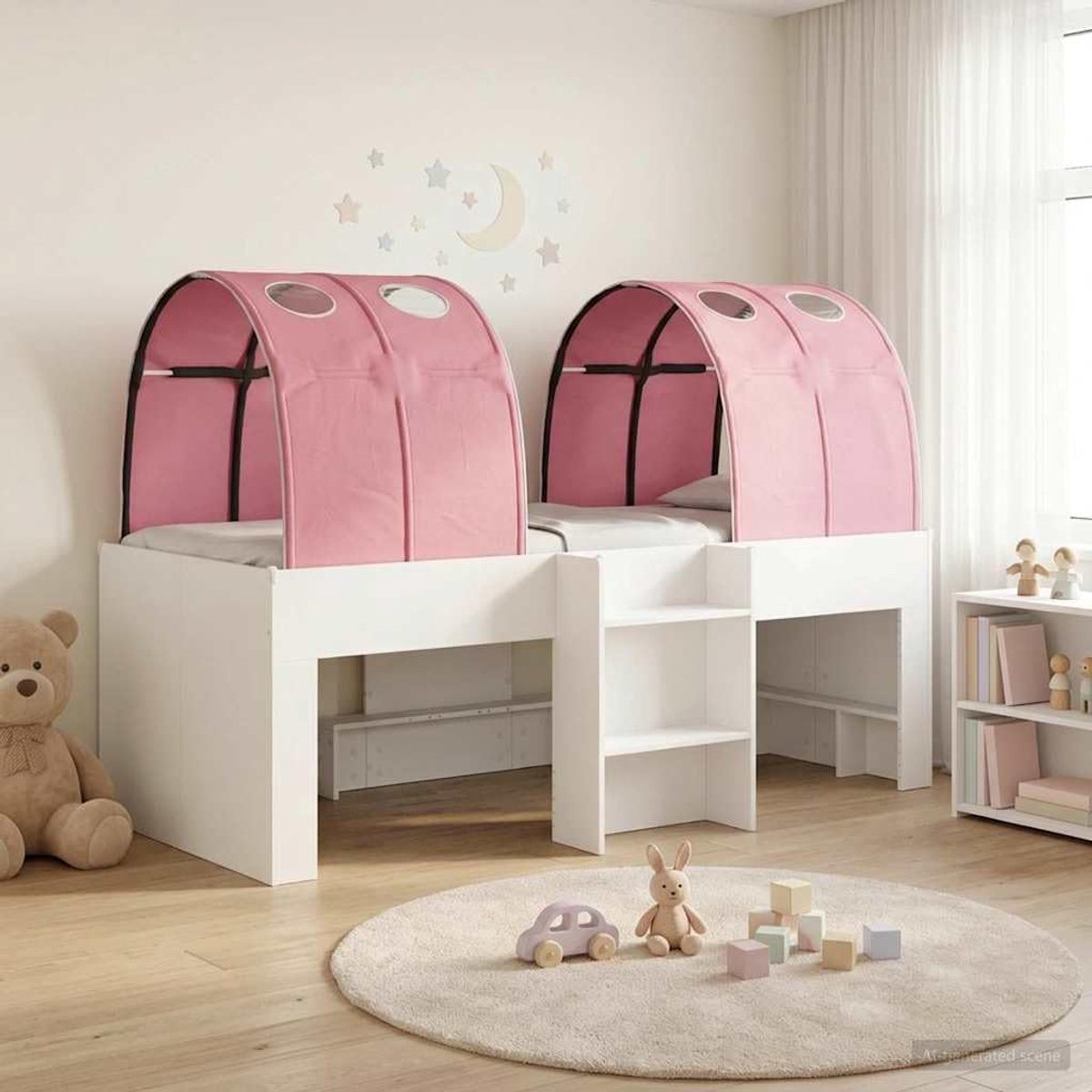 Bewerkt hout Modern minimalistisch design 48.3 Wit en roze