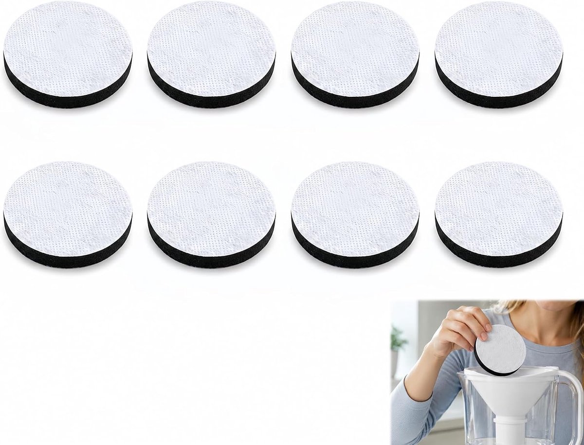 8 stuks waterfilterschijven, compatibel met Brita Fill&Go, drinkflessen en filterkaraffen, reductie van PFAS, chloor - ShopVlot