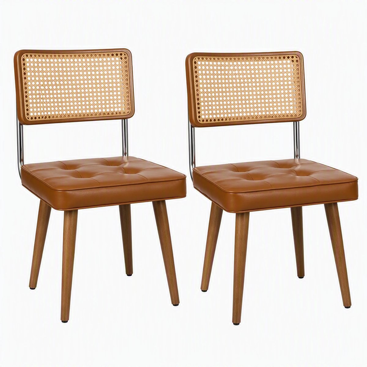 Nutrella - Eetkamerstoelen - Stoelen - PU-Lederen Bekleding - Waterdicht en oliebestendig - 2 stuks