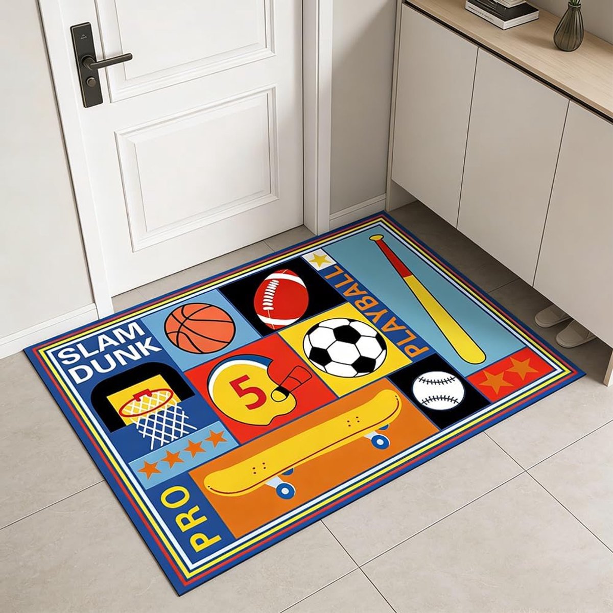 Football Rug,Football Printed Field Sports Area Rug,For Bedroom Home Decor Football Ball Game Carpet Ultra Soft - ShopVlot