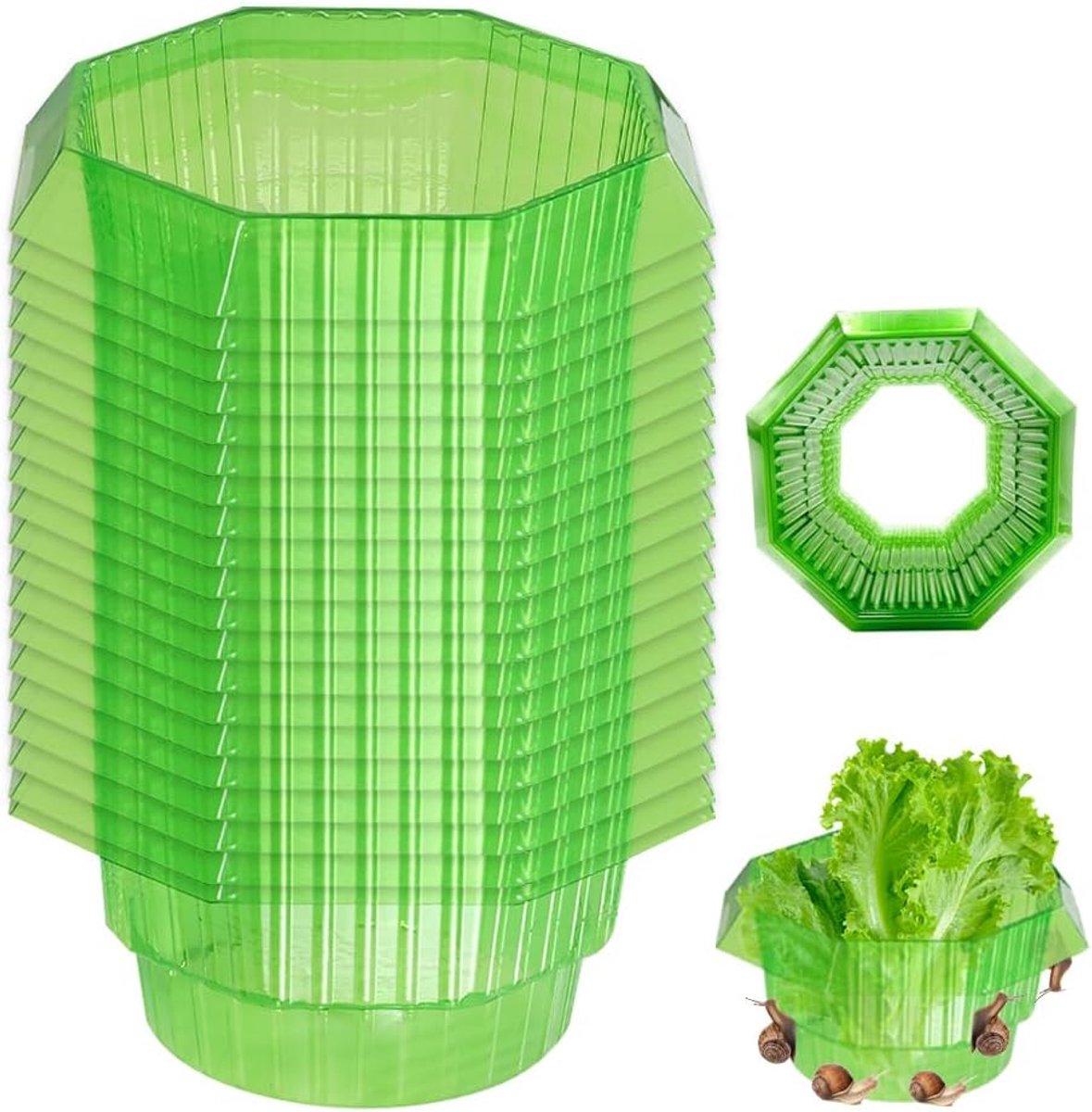 Pack of 20 Snail Guards, Reusable Snail Collar Made of Plastic, Snail Collar to Protect Plants, Lettuce and Cabbage - ShopVlot