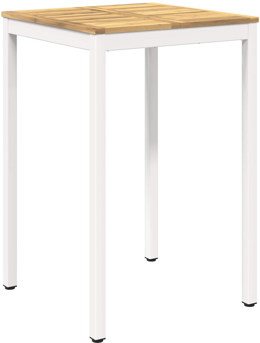 vidaXL Tuin - Bar - Tafel - NAARDEN - Witgewassen - 70 - x - 68,5 - x - 105 - cm
