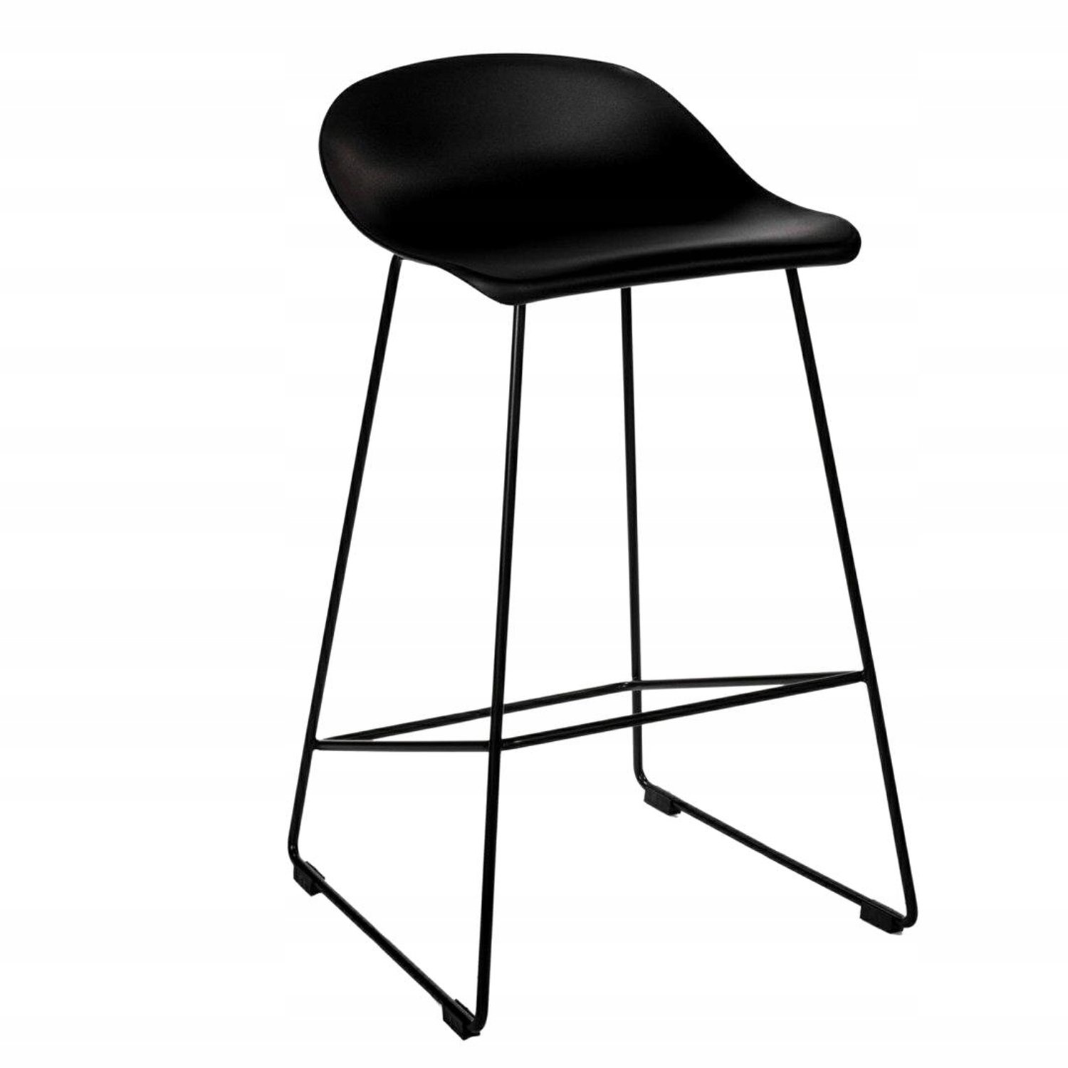 Intesi Modus barkruk, modern metaal, mat zwart, 66 cm zithoogte