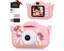 Yammii | Digitale Kindercamera HD 1080P - Speelgoedcamera Eenhoorn - Digitale Camera met Selfiecamera - Inclusief 32GB SD Kaart - Foto Video en…