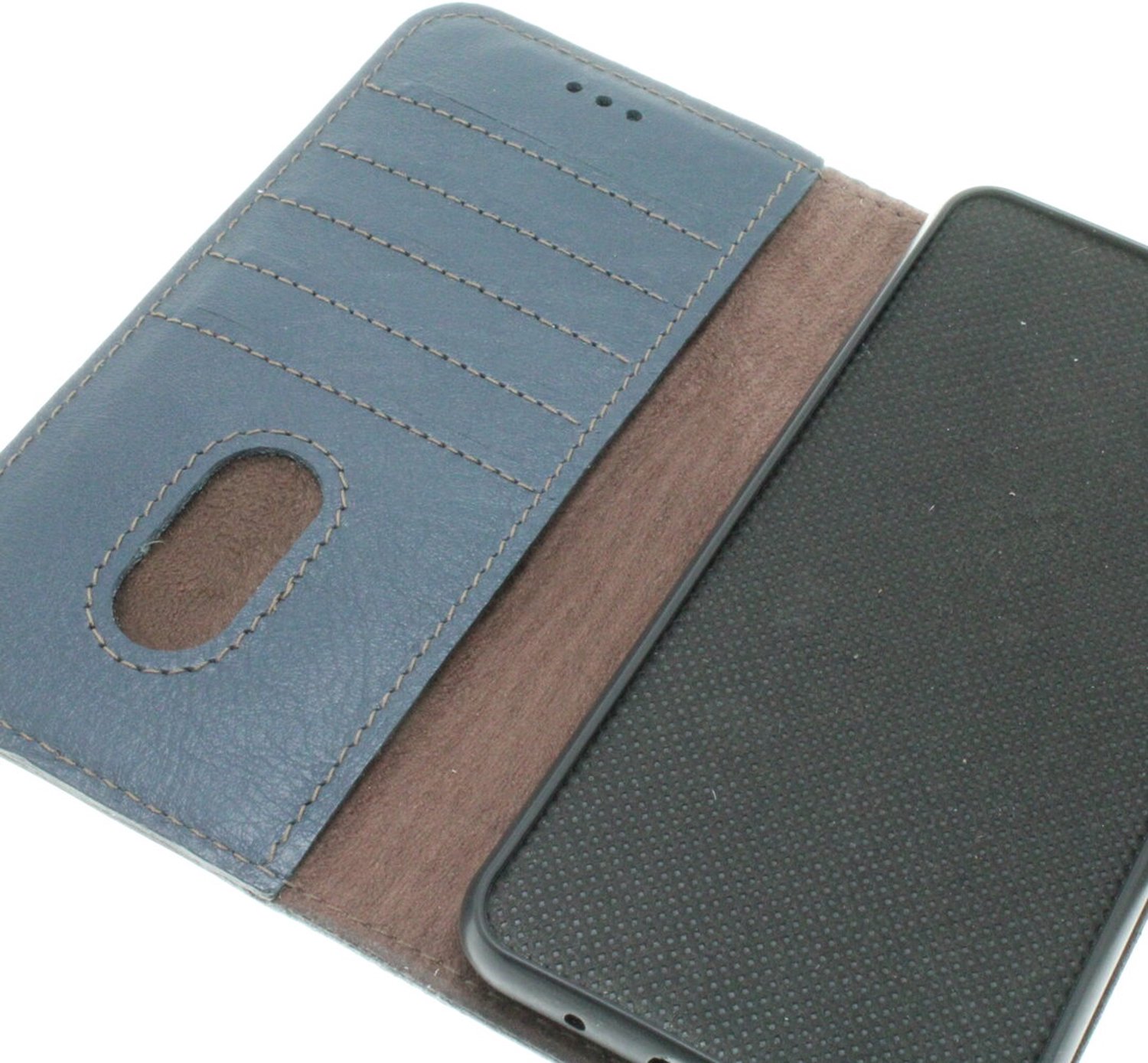 Samsung Galaxy A36 Blauw glad kalfsleer hoesje Nr-18