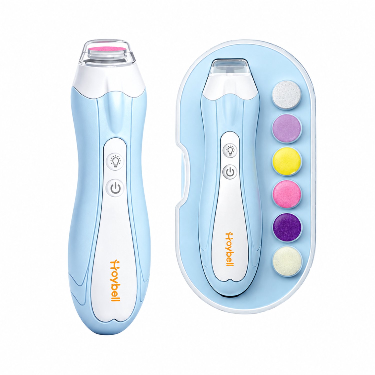 Elektrische nagelknipper - oplaadbare baby nagelverzorgingsset - anti-knel ontwerp - blauw