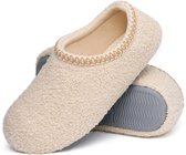 Homaxy - Dames Pantoffels - Sloffen - Warme pantoffels - Comfeet - Anti-slip -Beige - 38 - Geschikt voor een voetlengte van 23.1cm