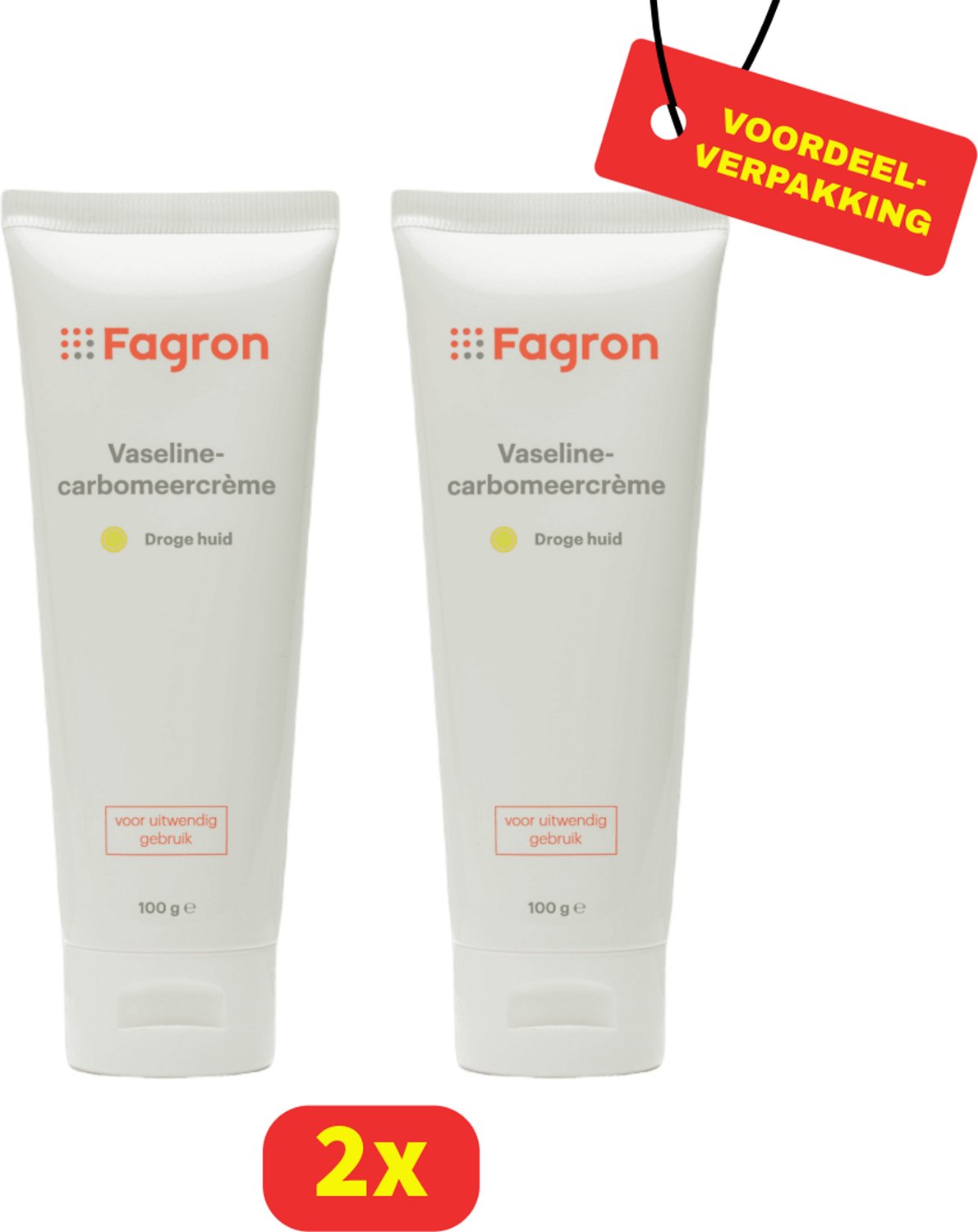 Fagron Vaselinecarbomeercrème - Droge Huid - 2 x 100g - Voordeelverpakking