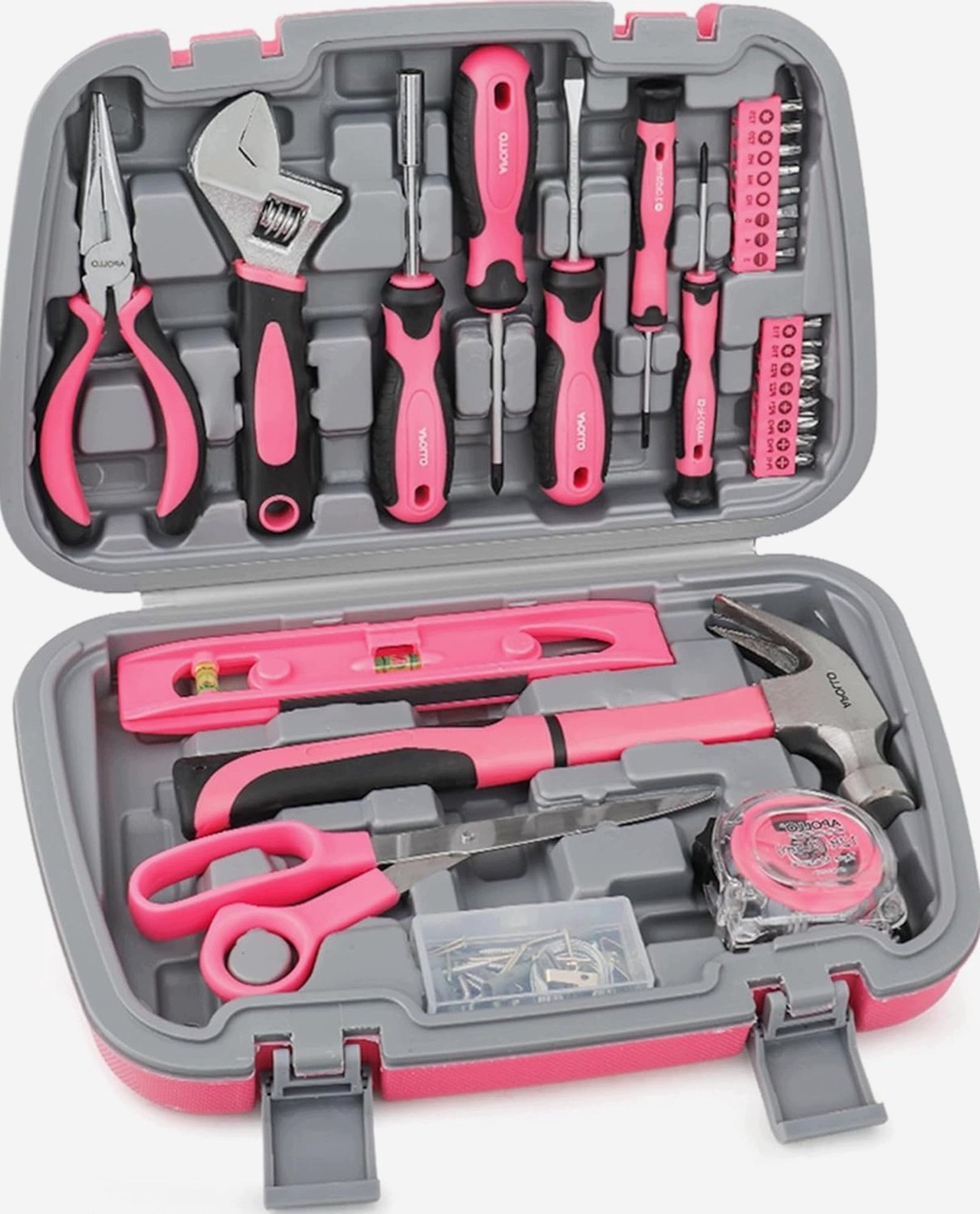Gereedschapskist 67 Delen - Roze Koffer met Gereedschap