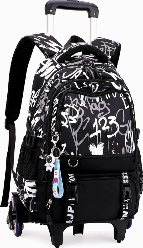 Stevige Schoolrugzak met Wielen, 40 cm, Telescoopstang, Waterdicht