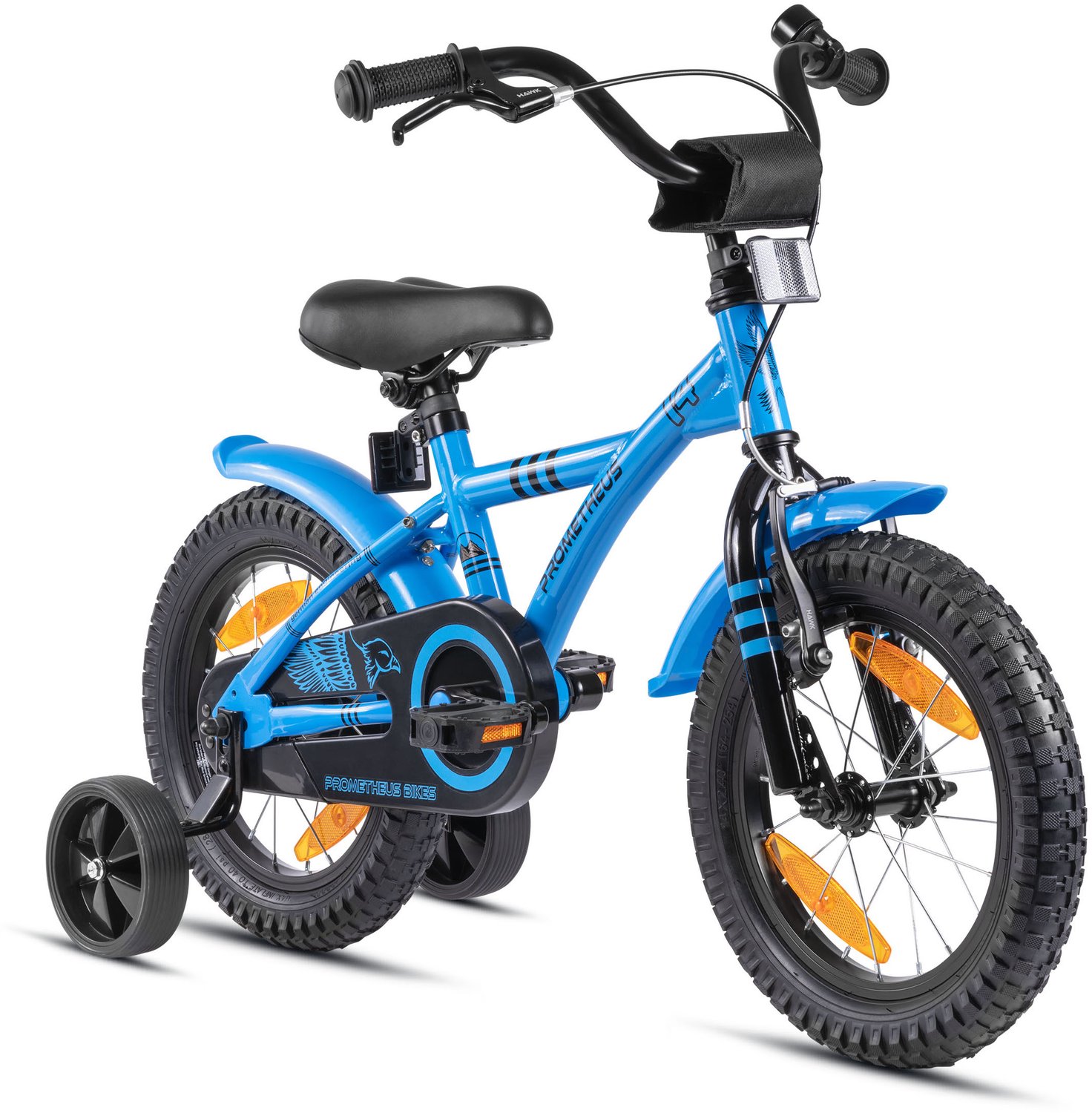 PROMETHEUS BICYCLES Kinderfiets 14 inch vanaf 3 jaar terugtraprem + zijwielen – HAWK
