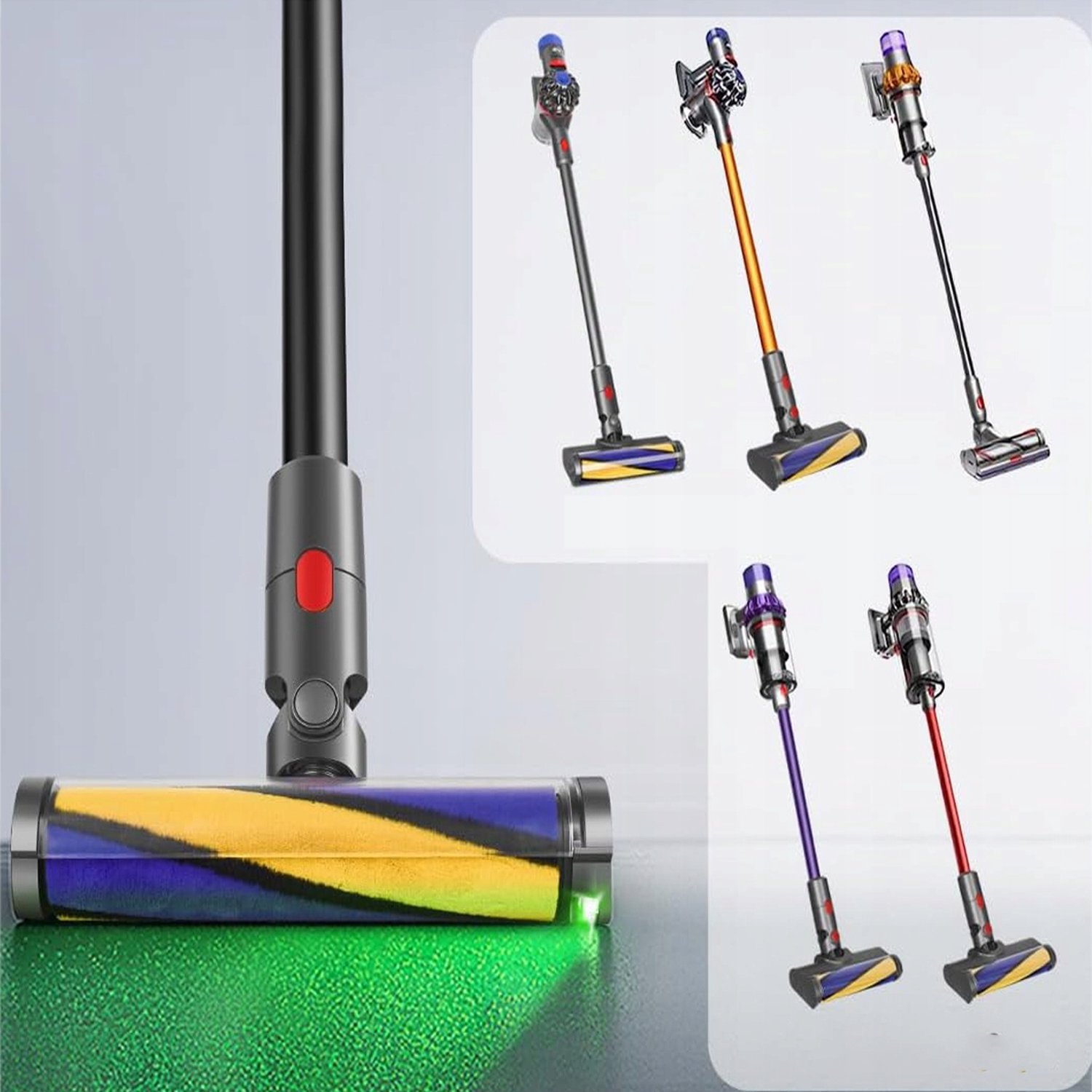 Zachte LED Rolborstel voor V7, V8, V10, V11, V15 Harde Vloeren