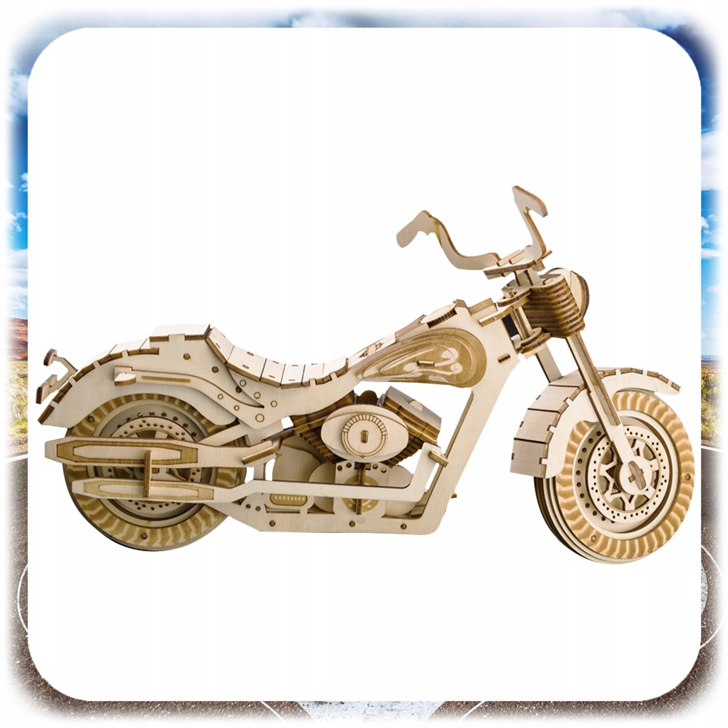 3D Houten Harley Davidson Motor Model Bouwpakket - 158 Delen