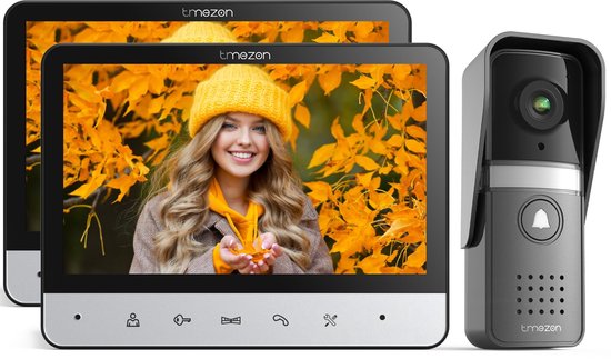 Video Deurintercom Bedraad - 2x 7 Inch Monitor - 700 TVL Camera - ABS Materiaal - Voor Binnen En Buiten — afbeelding 2