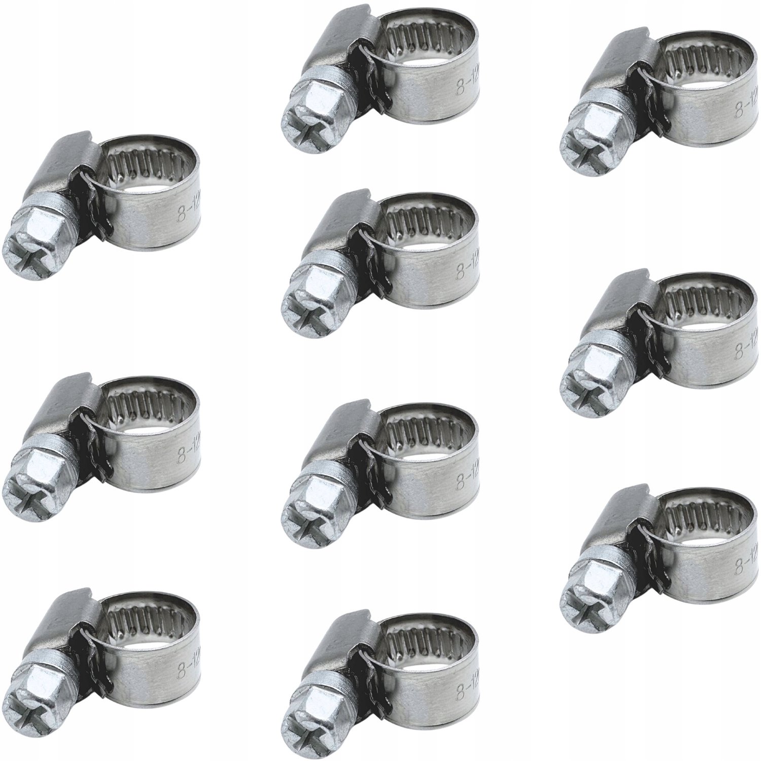 RVS Slangklemmen 8-12mm - 10 Stuks
