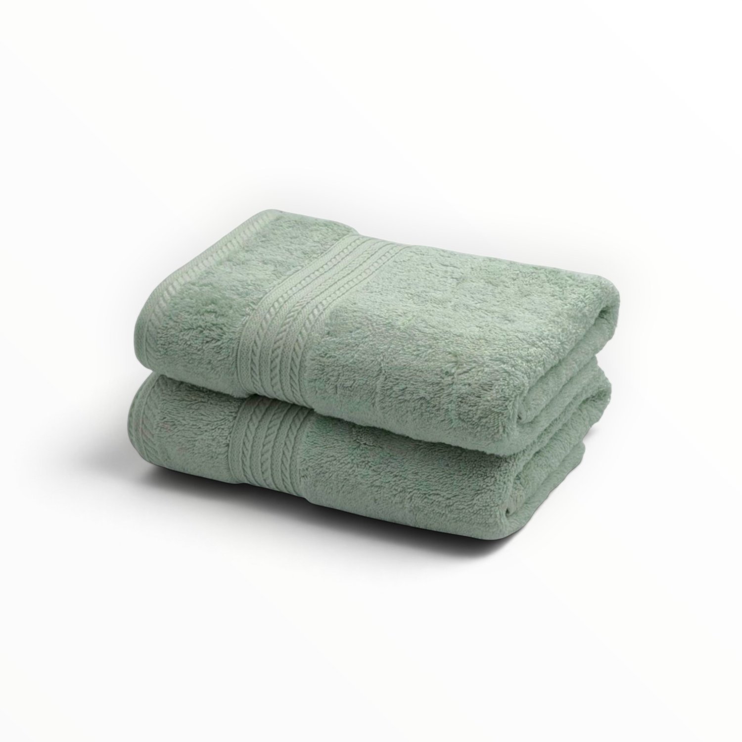 The Linen Room Handdoeken – 50 x 100 cm – Set van 2 – 100% Egyptisch Katoen – 600 gram /m2– Mintgroen