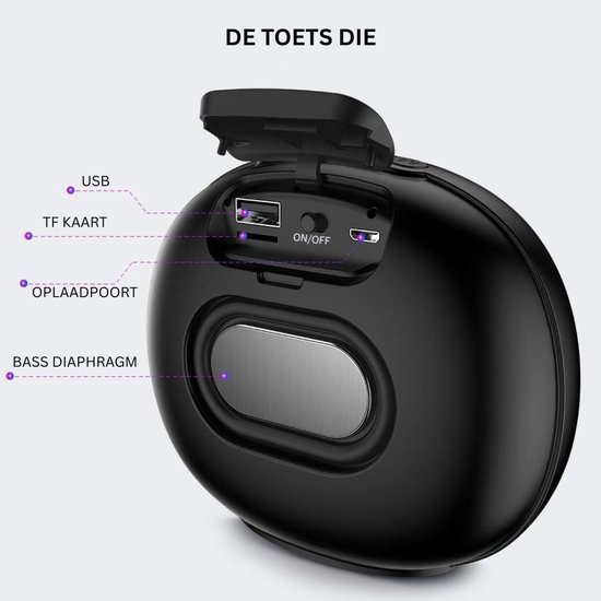 DailySupplies® Douche Speaker - Draagbare Radio - Bluetooth - Waterdicht - Zwart — afbeelding 5